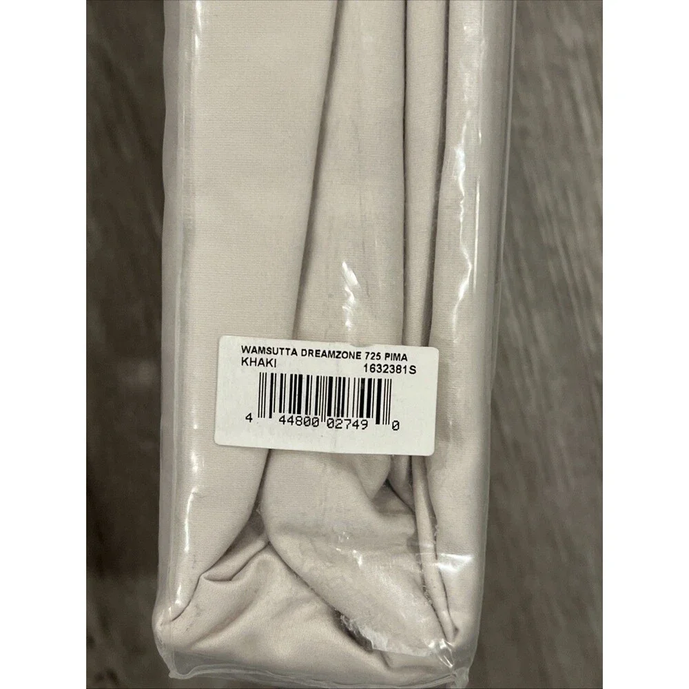 Wamsutta Dream Zone 725 TC Supima Cotton Queen Khaki FLAT Sheet Oversized New